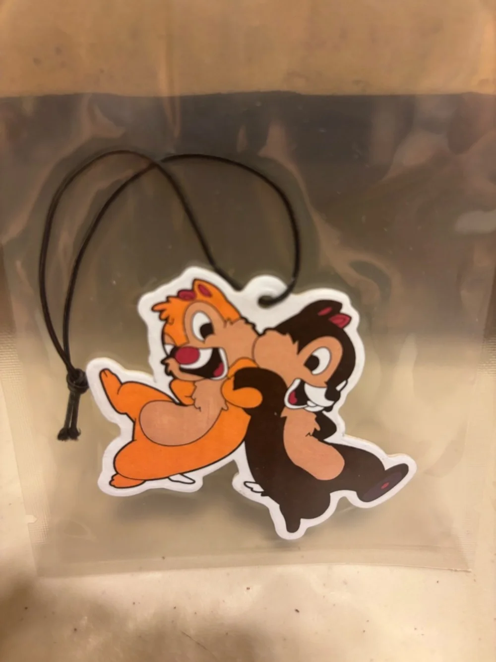 Chipmunk Duo Hanging car air freshener - Orange & Brown